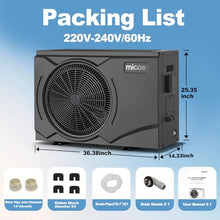 MICOE 58,000 BTU Pool Heat Pump, Inverter Pool Heater for 16,500 Gal Pools