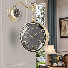 J3DFGFLR Outdoor Garden Wall Clock Double Sided Living Room Porch Clock European Style Watch Mute Movement Clock Wall Decoration Wall Hanging - Decorative Wall Clocks