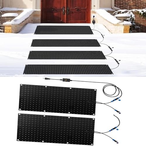 Snow Melting Outdoor Mats - Electric Snow Melting Mats for Stairs, Walkways, and Roofs -for Winter Snow Removal(40x120cmx2Pcs)