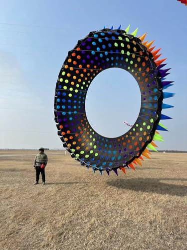 TiffyDance 20 Ft 3D Color Circle Kite Black