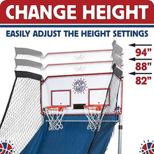 Pop-A-Shot Home Dual Shot with Penn State Nittany Lions NCAA Graphics Sensor Scoring 16 Game Modes 7 Balls Foldable Storage Orange