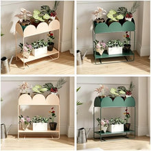 ARTUNV Tier Flower Display Stand with Buckets Metal Shelf for Shop Patio