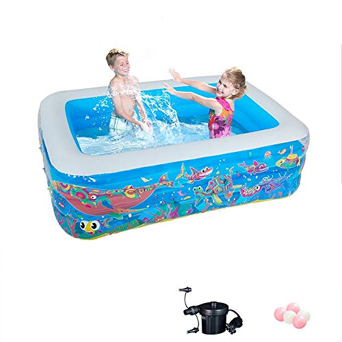 Rsmmpqa Foldable Inflatable Swimming Pool Anti-Slippery Travel Basin Pool Adult Bath Tubs Dog Pet Bath Swim Center for Kids Backyard Water Party (150X105X45CM)