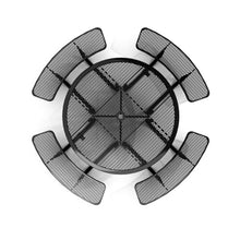 Hassyee Outdoor Picnic Table and Build-in Benches Set with Steel Frame for Poolside, Lawn, Patio Furniture Set with Umbrella Hole and Mesh Design for Backyard, Garden (46-Inch Black Round)