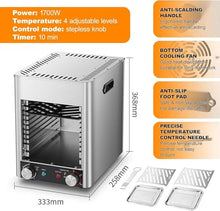 Electric Steak Broiler,200-800℃ Adjustable Temperature & 10Min Timer,Automatic Steak Smoker Grill, with Removable Plates, for Beef Chicken Vegetables
