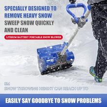 HYUIO Electric Snow Blower, 1200W Handheld Cordless Snow Shovel with Battery, 8m Throwing Outdoor Snow Clearing Artifact, Adjustable Direction, Rechargeable Small Snowplow for School Roads, Driveway