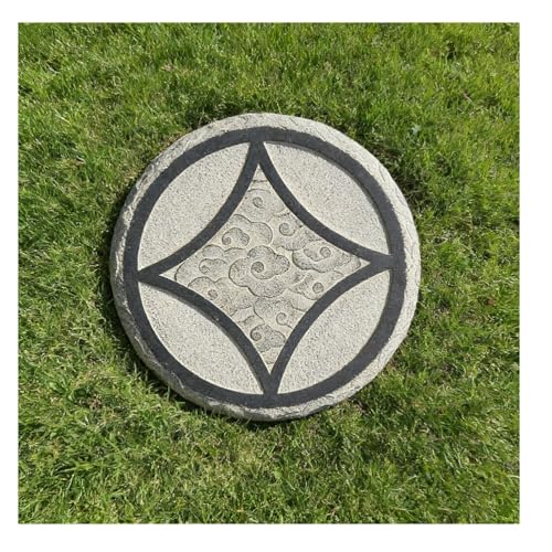 zktoermn Handcrafted Non-Slips Garden Stepping Stones, Weather-Resistant Cement Pavers for Patio Lawn Walkway, Retro Oriental Style(54.5x54.5cm)