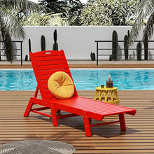 WestinTrends Malibu Poly Reclining Outdoor Patio Chaise Lounge Chair Adjustable (Set of 2), Red