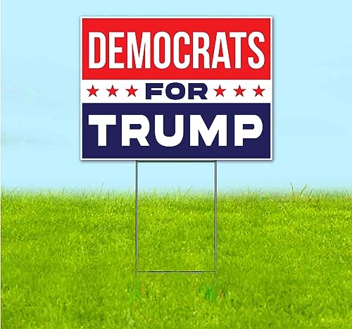 TampaPrinting Democrats for Trump Yard Sign 18" x 24" with Metal Stake
