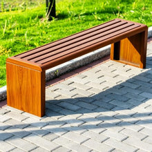 Vttui Backless Outdoor Bench, Sturdy Metal Framed Park Bench