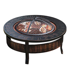 SLGGPJBU Outdoor Fire Pit Wood-Burning Fire Pit Bowl, 32-inch Fire Pit with Spark Screen, Outdoor Fireplace Grill Set, Style 2