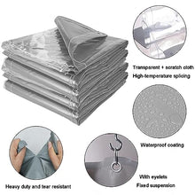 Heavy Duty Outdoor Clear Panel Curtain, All Weather Resistant Tarp, Clear Vinyl Tarpaulin Partition Curtains, Balcony Curtains with Zips, 112 Sizes,LxW-8.5x3m/27.9x9.8ft