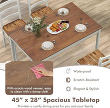 FURUIM2024M Dining Table Dining Table Set for 4 Solid Wood Rectangular Table 4 Chairs 5 Pieces Farmhouse Dinette Set Rubber Wood Legs Rustic Brown Table and Chairs Dining