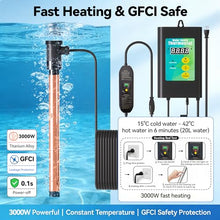 3000W 240V Titanium Fully Submersible Immersion Corrosion-Proof Water Heater, with Leakage Protection & Digital Thermostat, for Seawater Swimming Pool, Large Outdoor SPA, Commercial Large Pool