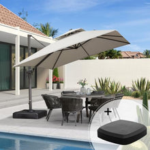 144'' Cantilever Advanced Fabric Umbrella With Wheeled Base,Pebble Grey