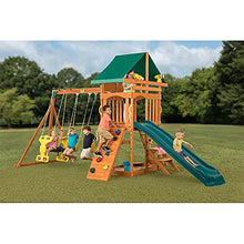 CREATIVE CEDAR DESIGNS Sky View Cedar Backyard Playset with Green Slide