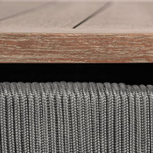 Armen Living Orbit Square Outdoor Patio Coffee Table in Weathered Eucalyptus Wood