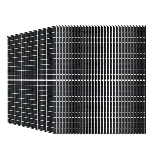 9BB 31PCS 360W 12V/24V Bifacial Solar Panel Monocrystalline Kit, High-Efficiency Mono Cells Off-Grid Charge System for House Rooftop Residential Commercial Home Marine Boat Shed Farm