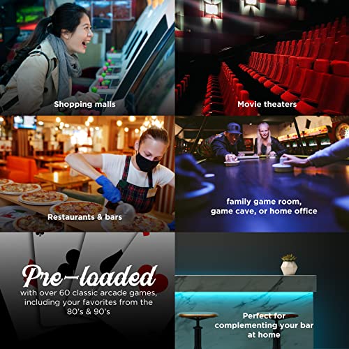 Creative Outdoor Distributor Full-Size Arcade Table 2-Player 60 Games 22" Tall Blackjack Design