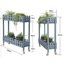 WMEIE Plant Stand, 2 Tier Flower Ladder Display Shelf Planter Pots Organiser Garden Shelves, for Indoor Outdoor Yard Garden Patio Balcony,Blue,100x30x105cm