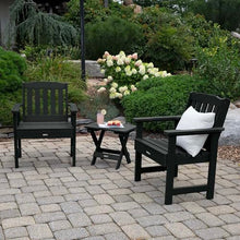 highwood Lehigh (2) Garden Chairs with Folding Side Table, Black