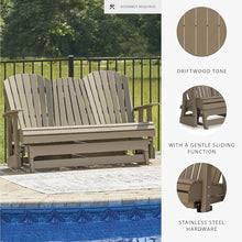 Signature Design by Ashley Hyland Wave HDPE Outdoor Glider Loveseat