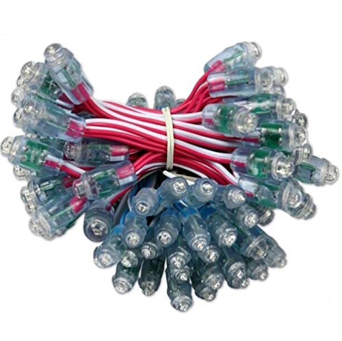 YOOMAO 2000pcs DC 12V WS1903 12mm Diffused Digital RGB LED Pixel String Light Individually Addressable Round LED Module Backlight String IP68 Waterproof