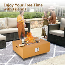 Outdoor Fire Pit Table for Patio Propane fire Table Outside Gas Square Metal Rectangular
