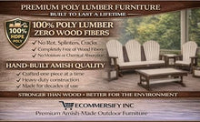 5 FT Gray Amish-Made Porch Glider – 1000 lb Heavy-Duty Poly Lumber wood Roll Back Glider – USA Crafted HDPE Outdoor Seating Furniture - Stainless Steel Hardware – Smooth, Quiet Glide - CupHolders