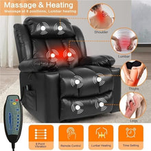 Power Lift Recliner Chair for Elderly Adults, Electric Stand Assist Sofa with Massage and Heat, Comfortable Breathable Leather Lounge Seat with USB Charging Ports and Cup Holders