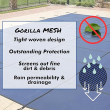 Freetime Fun Rectangle Pool Safety Cover Triple Stitched Mesh 16 YR Warranty Blue