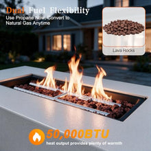 Shintenchi 43" Propane Fire Pit Table for Outside Patio, Off-White