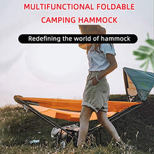 Camping Hammock Stand Portable Folding Cot Set All-Inclusive Design for Outdoor Patio Camping Beach and Festivals (Orange)