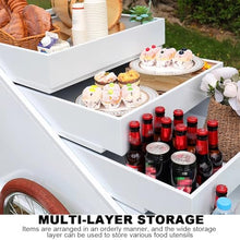 TT-YEL 4-Layer Large Capacity Tricycle Flower Display Cart, Mobile Food Coffee Cart, Commercial Flower Trailer, Retractable Rack, Large Front Loading Scooter,Black