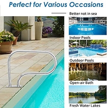 BSNANCA Pool Handrail Inground Pool Pool Railing, Ramp Ladder Stair Handrail,Swimming Pool Pool Railing, 304 Stainless Steel Pool Railing Handrails Easy to Install,Size:30×22In