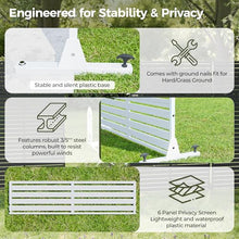Privacy Screen Outdoor Freestanding Fence Panel with 6 Panel, 72" H×47" W HDPE Decorative Screen Panel with Stand, Air Conditioner Fence, Privacy Panels for Patio, Balcony, Garden, Backyard