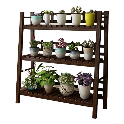 ZOCWJK Indoor Plant Stand for Multiple Plants 3 Tier Wood Corner Plant Shelf Rack Simple Outdoor Flower Pot Stand Holder,A-70cm