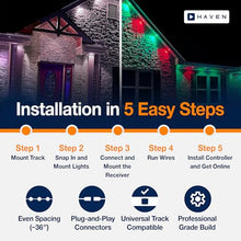 Haven Lighting X Series Genesis Roofline Kit with Track- Permanent Outdoor House Lights - Smart App Control - HOA Friendly - Premium Plug and Play Under Roof Installation - Black, 240ft