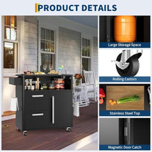 Mobile Outdoor Kitchen Cart - Premium Stainless Steel Prep Table with Single Door & Dual Drawers - Rolling BBQ Station w/ 2 Locking Wheels for Grilling & Serving