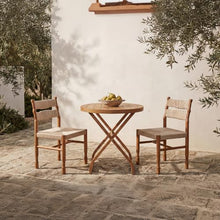 NADAAL STUDIOS Brennor Outdoor Dining Chair, Teak Wood, Natural, Set of 2