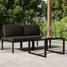 MNCVXAXG 3 Piece Patio Lounge Set with Cushions Aluminum Anthracite