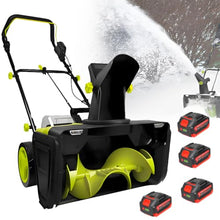 Electric Snow Removal Machine,Green+Black,Safety Lock Switch 4Batteries