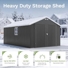 Patiowell 12x20 FT Outdoor Storage Shed, Large Metal Garden Shed, Black