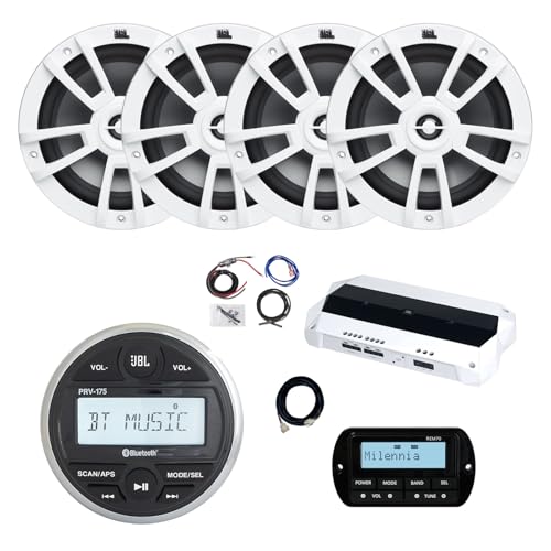Enrock Marine JBL PRV-175 Marine Stereo Receiver with 4x 8" Speakers White