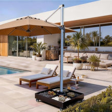 1100 LBS Steel Umbrella Base With Locking Wheels For Large Offset Umbrellas