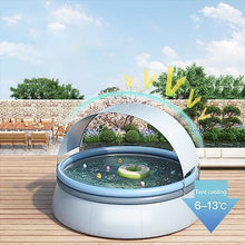TQQEPOOL Inflatable Swimming Pool with Canopy Outdoor Above Ground Portable Pool for Family Garden Backyard (Color : Gray, Size : 3m)