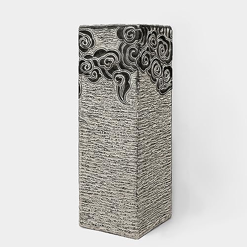 ARCVOX Xiangyun Decorative Columns Pedestal, Chinese Temple Sculpture Pillar, Handcast Polyresin Stone Finish, Landscape Garden Decoration (Size : 35.4in)