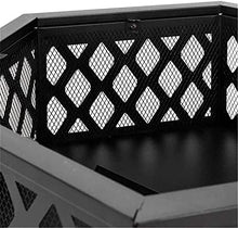 Fire Pit, Iron Fire Pit Outdoor Patio BBQ Camping Bonfire, Outdoor Fireplace Fire Bowl with Spark Screen, Great for Outdoor and Patio