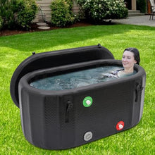 Inflatable Ice Bath Tub for Athletes, Large Portable Cold Plunge Pool with Pump & Repair Kit, 97.7 Gal PVC Recovery Tub for Muscle Relief, Outdoor Indoor Cold Soak Spa