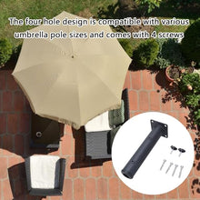 POLGDW Metal Umbrella Stand for Patio Railings – Outdoor Cantilever Umbrella Base with 4 Screws, Easy Installation, Stable Support for Garden and Backyard Sunshade